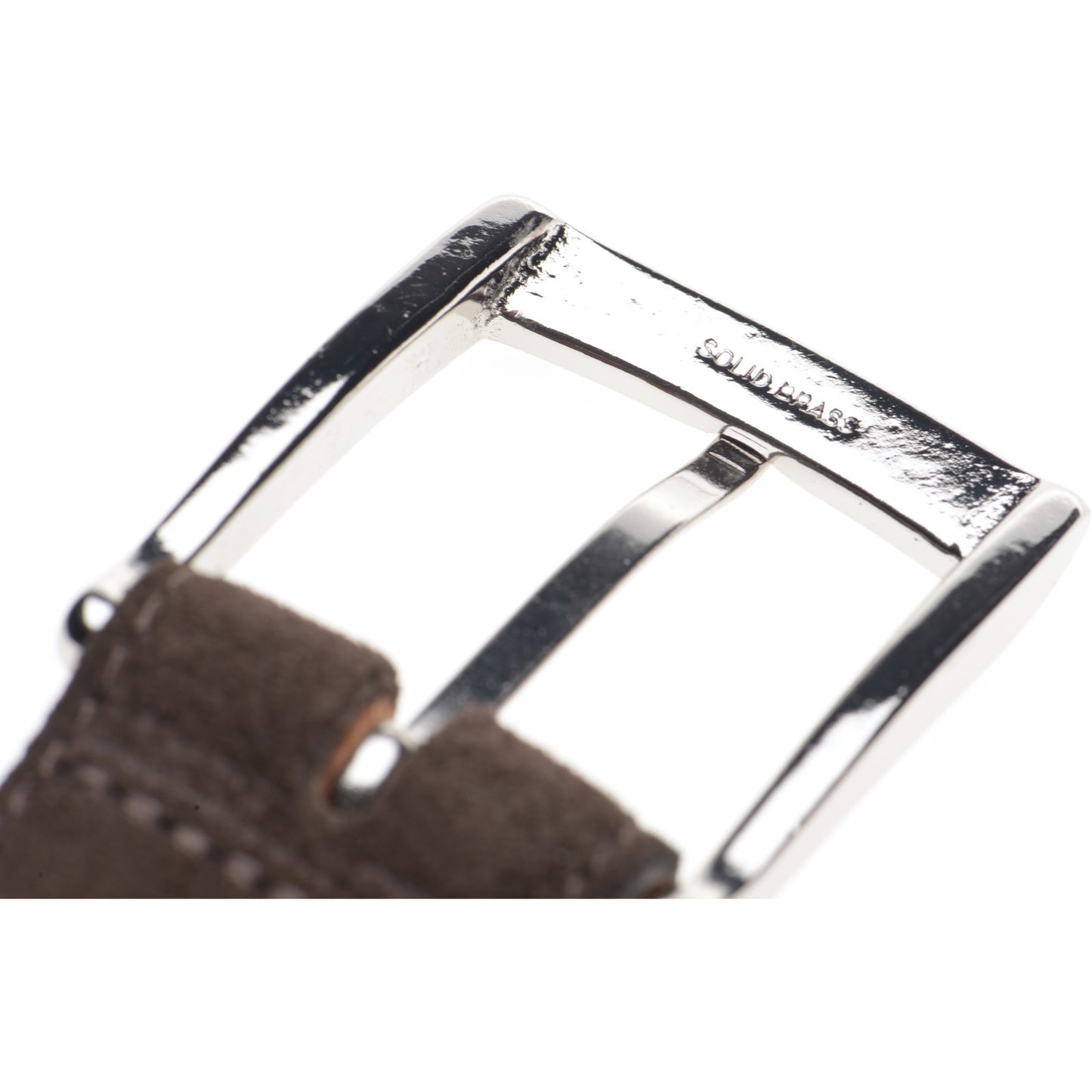 Product image for Herring Westminster Belt in dark brown suede nickel buckle