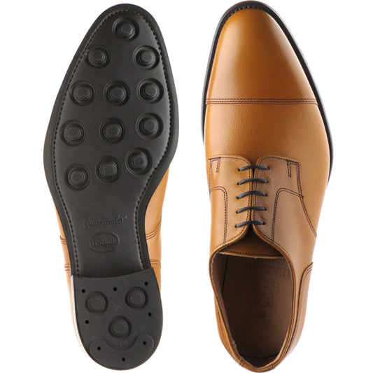 Product image for Herring Westport mens rubber-soled Derby shoes in tan grain calf