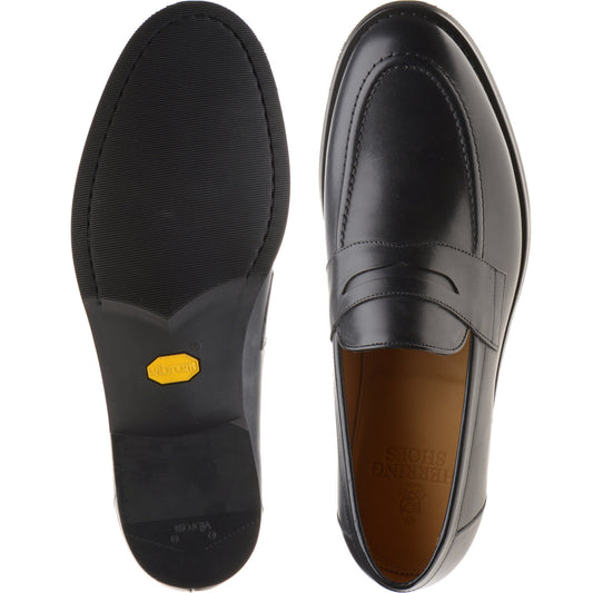 Product image for Herring William mens rubber-soled loafers in black calf