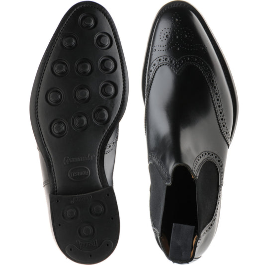Product image for Herring Wye (Rubber) mens rubber-soled brogue Chelsea boots in black calf