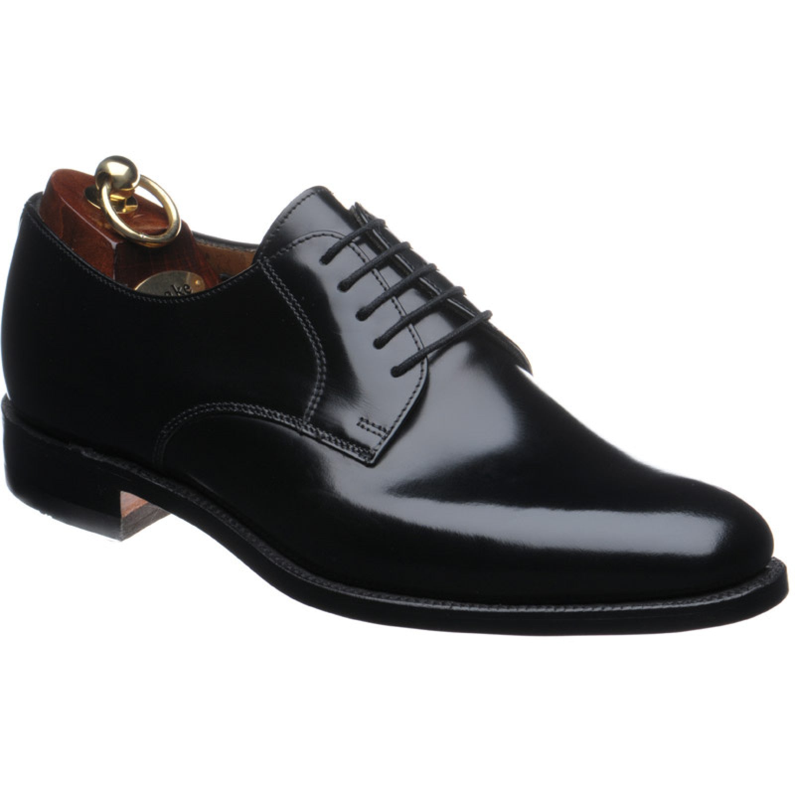 Loake プレーントゥシューズ 205ブラック Loake 205 mens Derby shoes in black polished – Herring Shoes