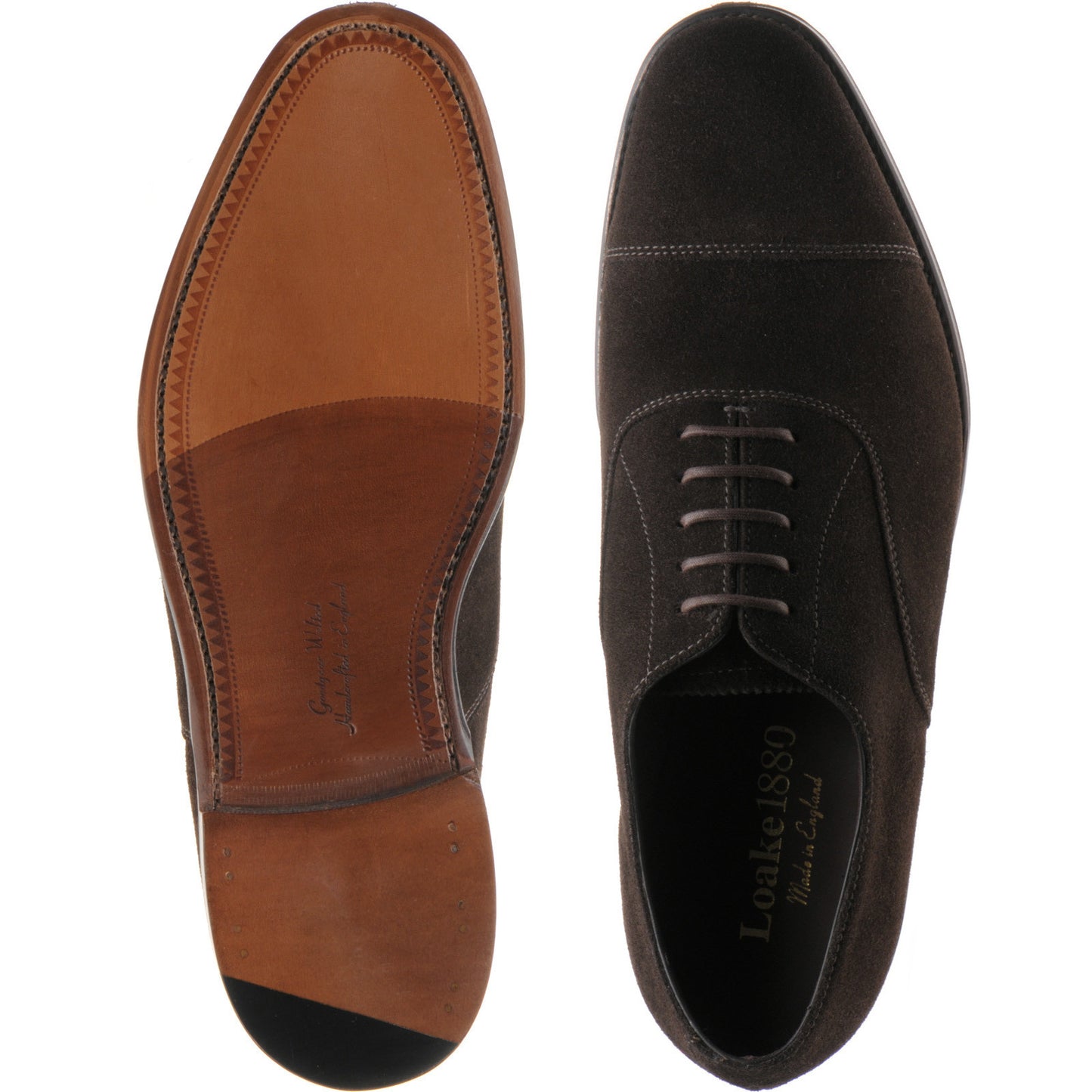 Product image for Loake Aldwych mens Oxfords in dark brown suede (second)