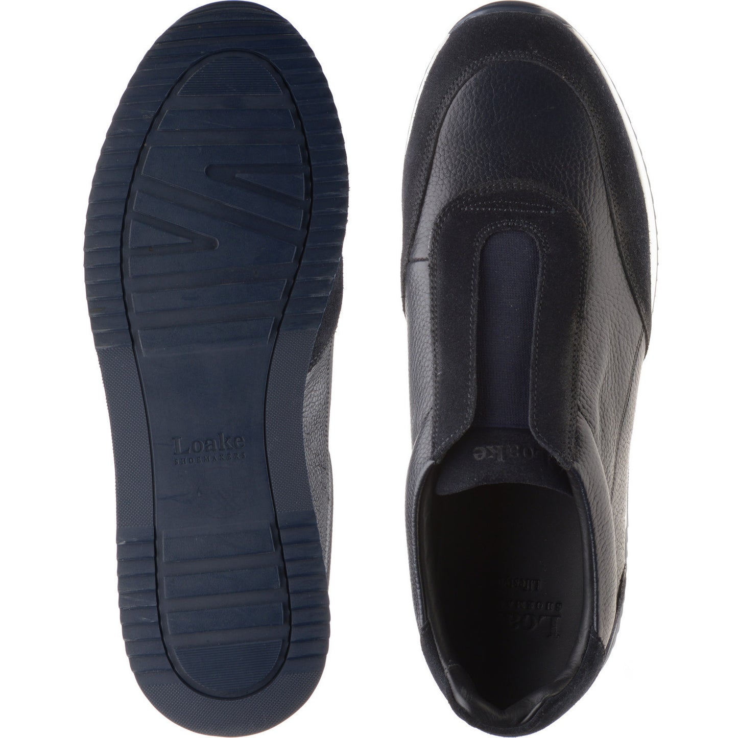 Product image for Loake Ballantyne mens rubber-soled in navy suede and navy grain (second)