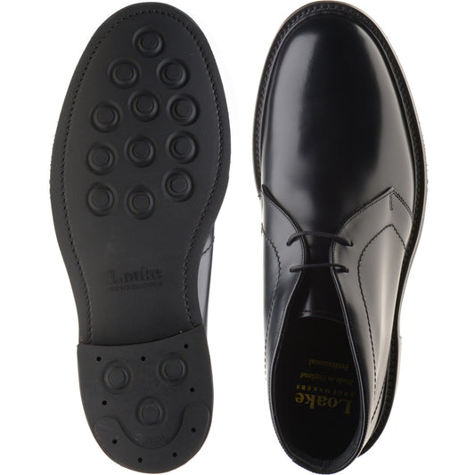 Product image for Loake Berkeley mens rubber-soled Chukka boots in black polished