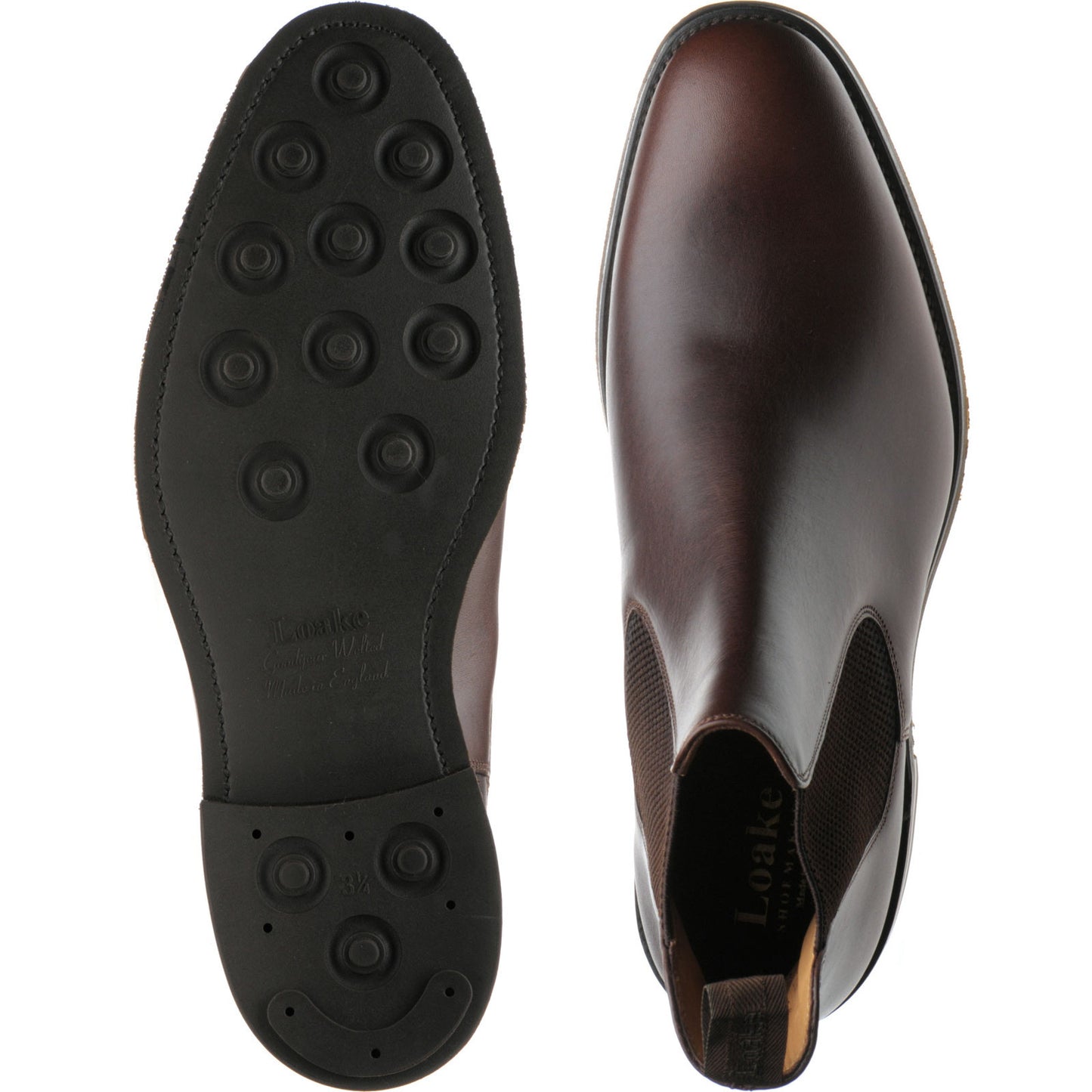 Product image for Loake Buscot mens rubber-soled Chelsea boots in dark brown waxy calf (second)