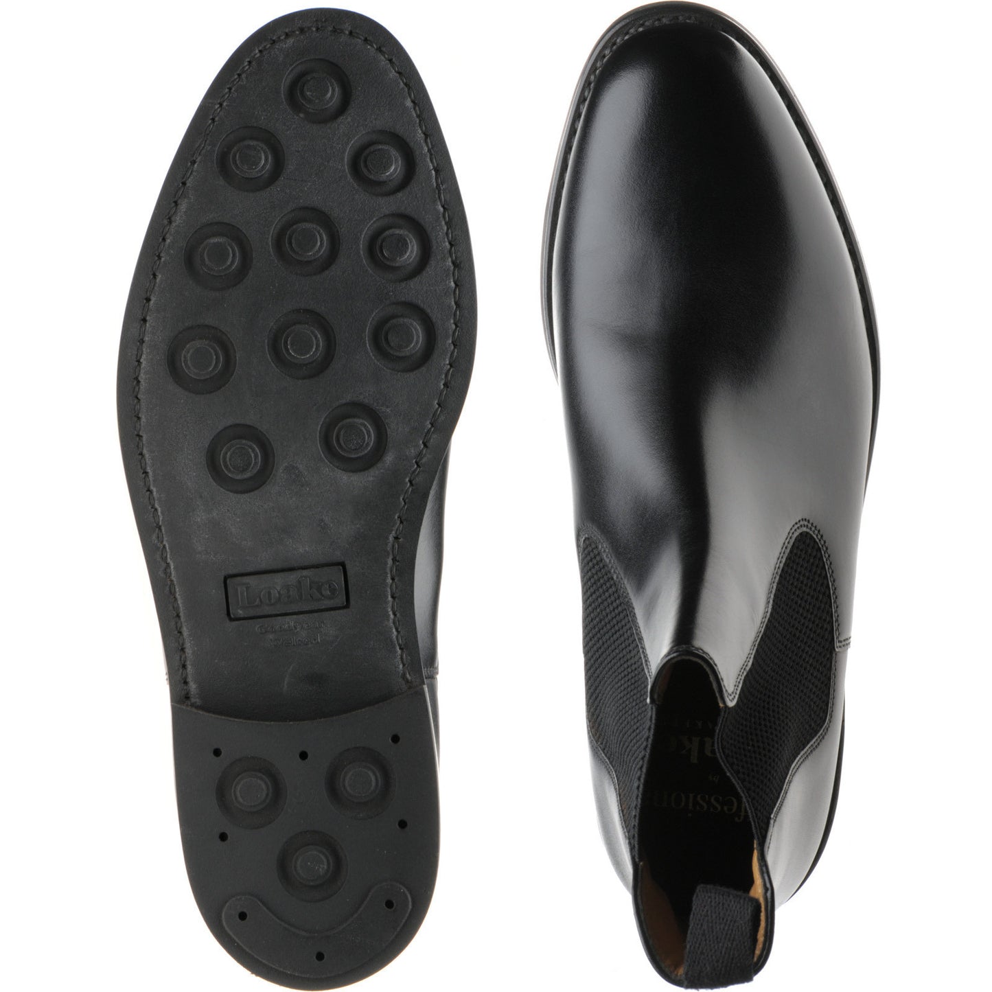 Product image for Loake Hickstead Rubber mens rubber-soled boots in black calf (second)