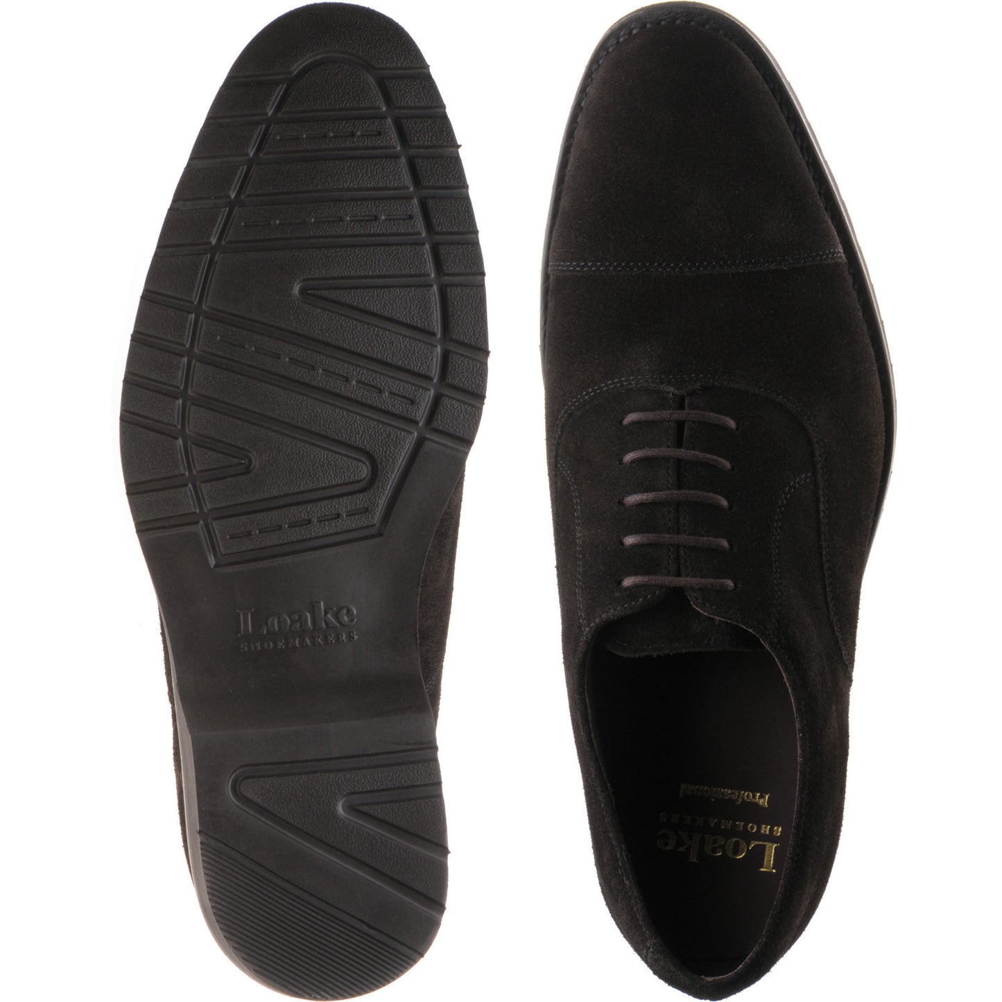 Product image for Loake Hitchcock mens rubber-soled Oxfords in chocolate suede