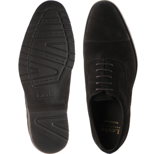 Product image for Loake Hitchcock mens rubber-soled Oxfords in chocolate suede