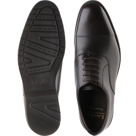 Product image for Loake Hitchcock mens rubber-soled Oxfords in dark brown calf
