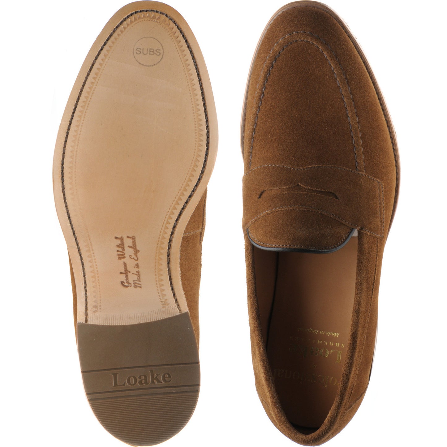 Product image for Loake Imperial mens loafers in tan suede (second)