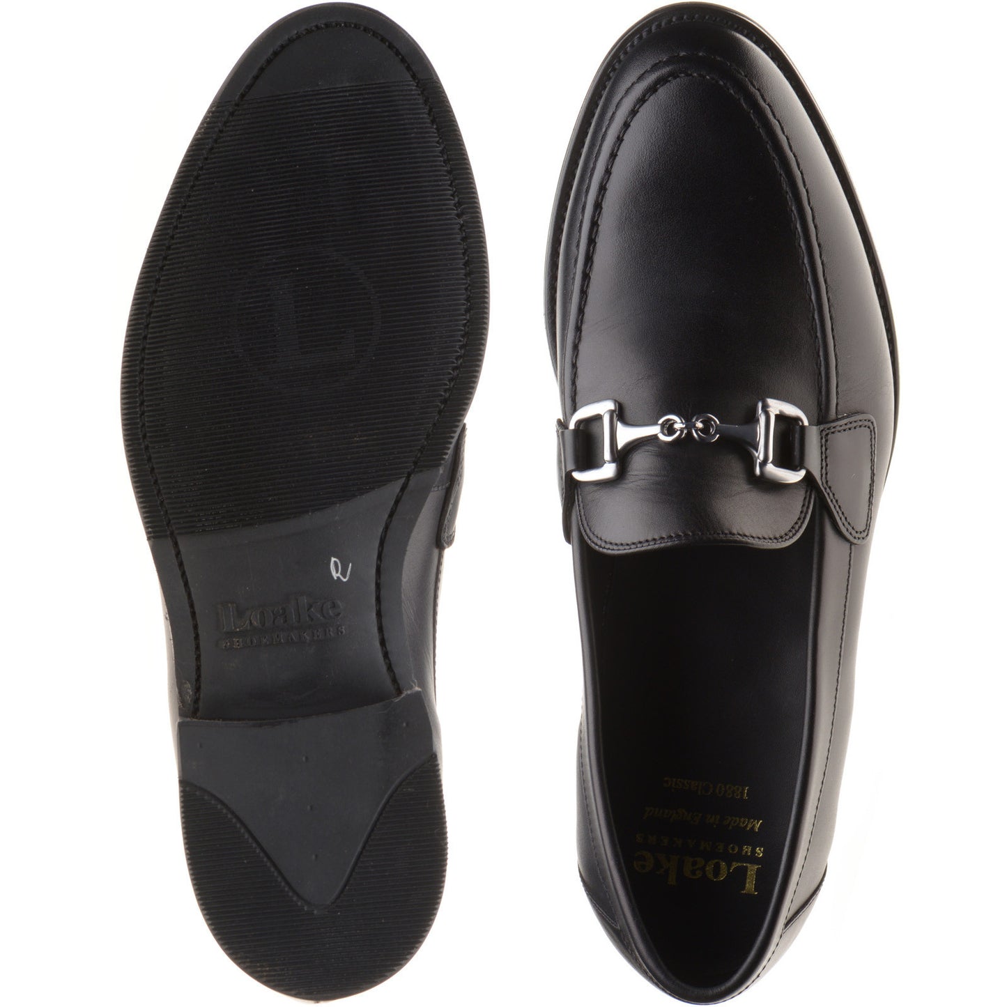Product image for Loake Kensington mens rubber-soled loafers in black calf (second)