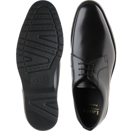 Product image for Loake Orson mens rubber-soled Derby shoes in black calf