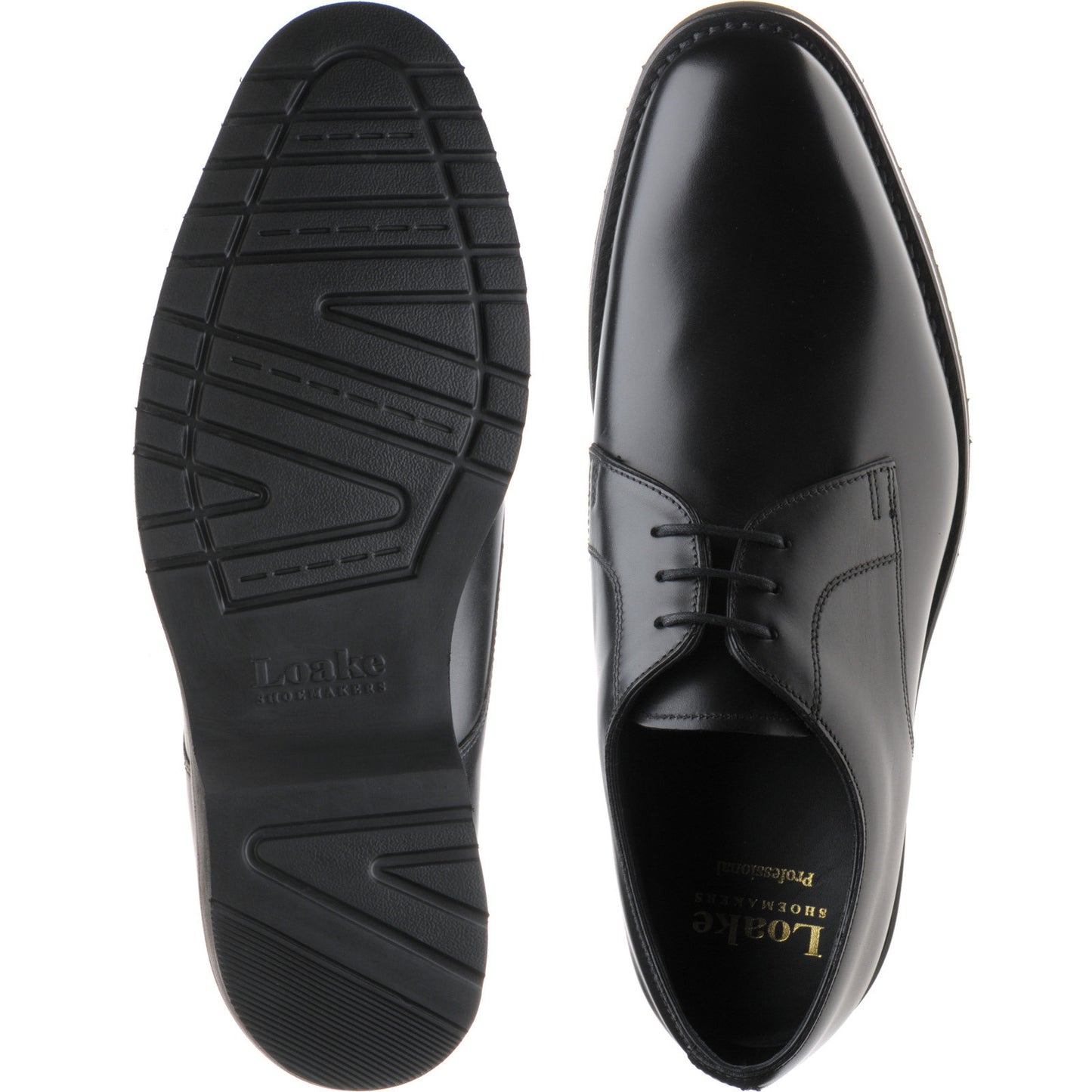 Product image for Loake Orson mens rubber-soled Derby shoes in black calf (second)
