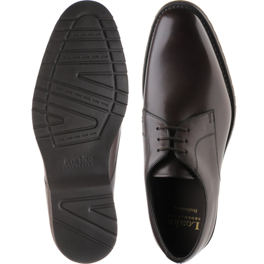 Product image for Loake Orson mens rubber-soled Derby shoes in dark brown calf (second)