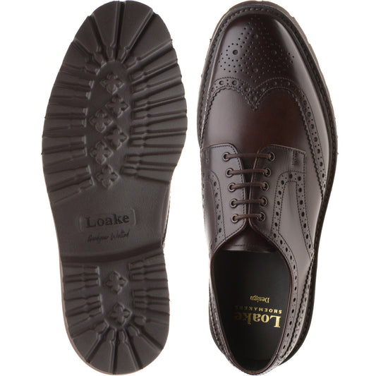 Product image for Loake Perseus mens rubber-soled brogues in dark brown calf (second)