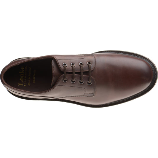 Product image for Loake Ryde mens rubber-soled Derby shoes in dark brown waxy (second)