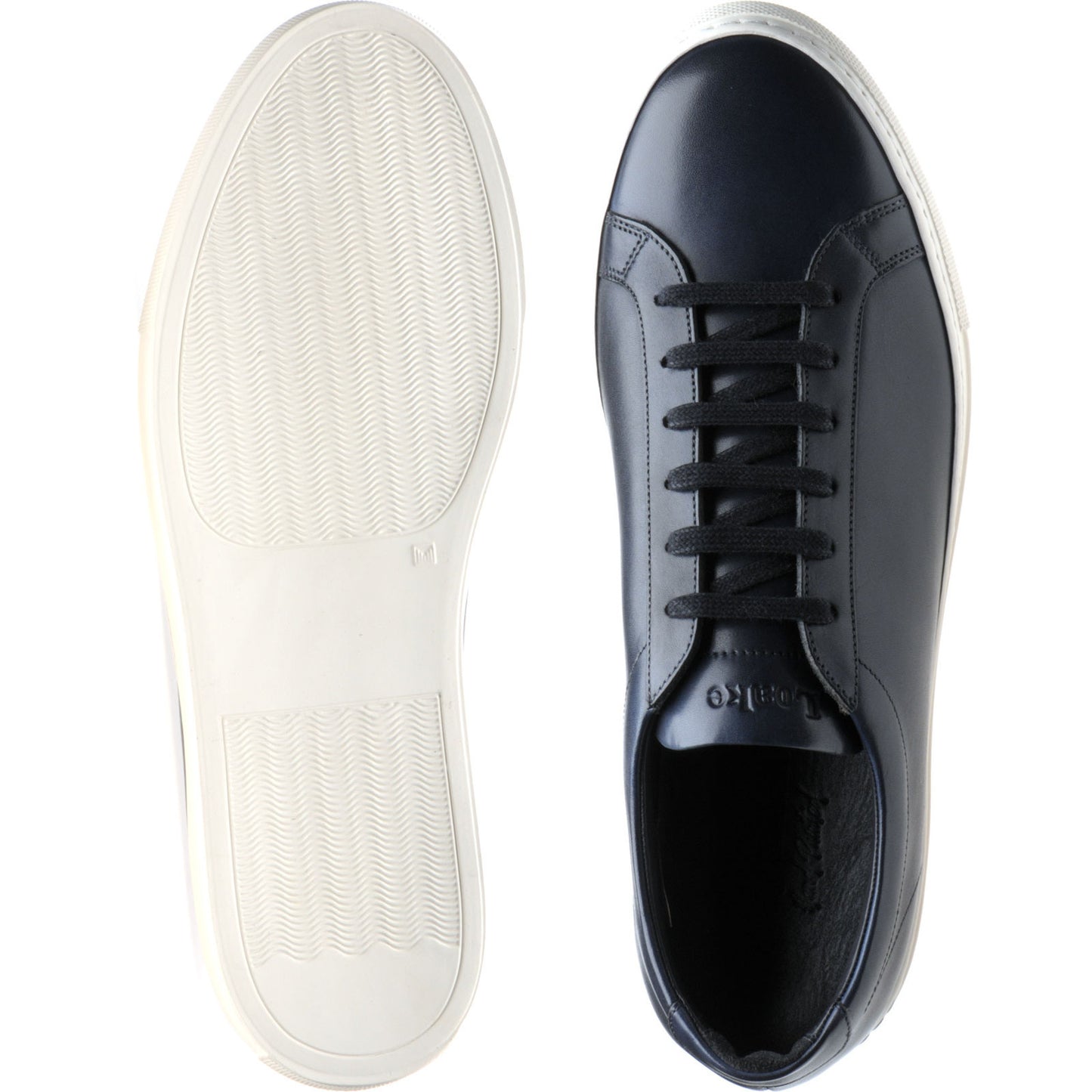 Product image for Loake Sprint mens rubber-soled trainers in navy calf (second)