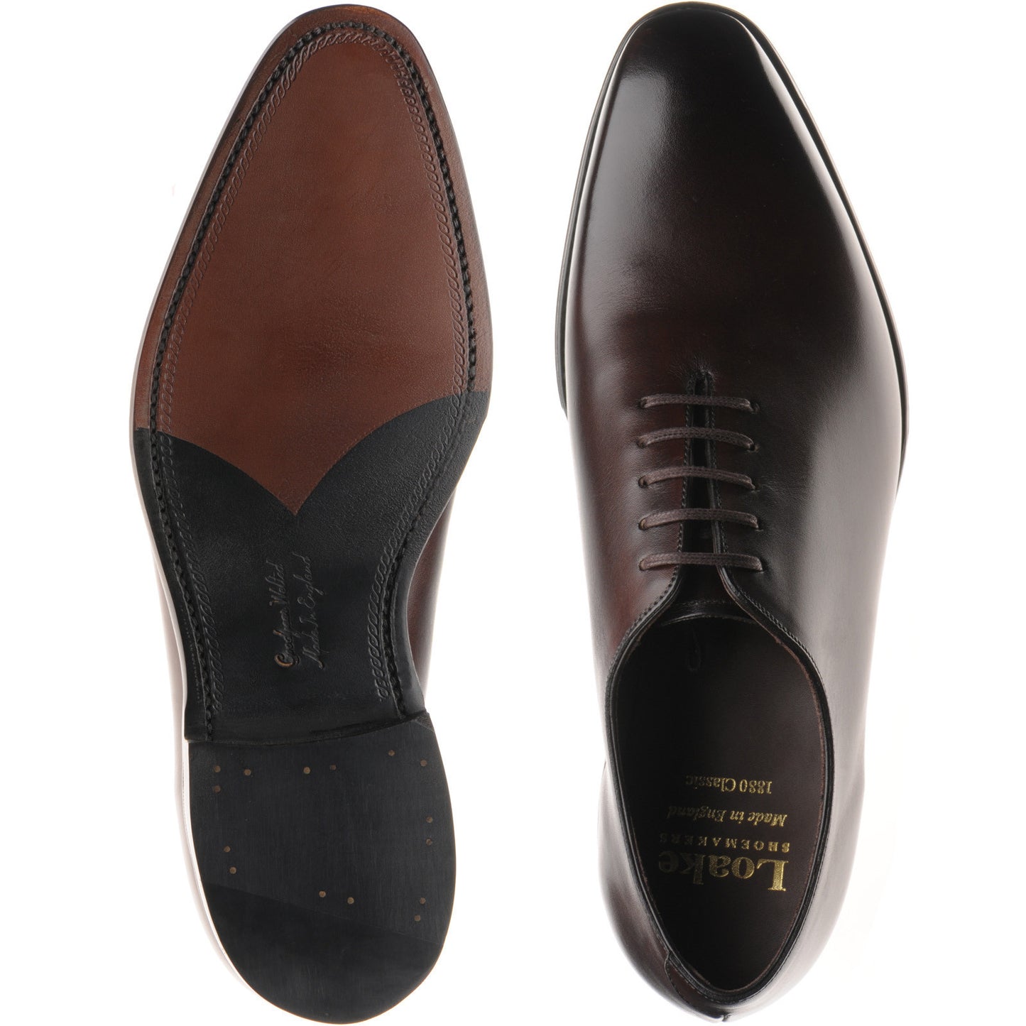 Product image for Loake Wholebury mens wholecuts in dark brown calf (second)