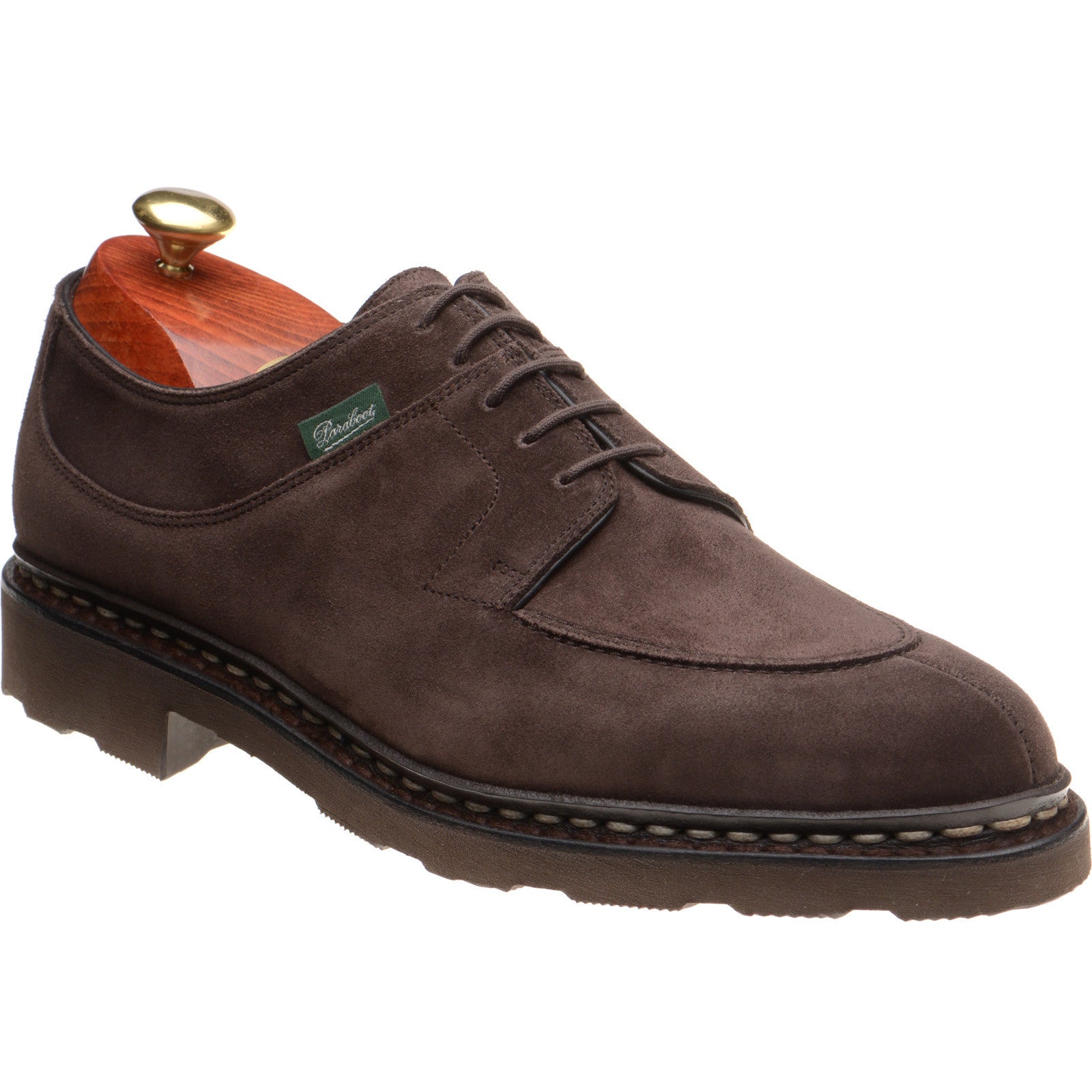 Paraboot Avignon mens rubber-soled Derby shoes in velour congo