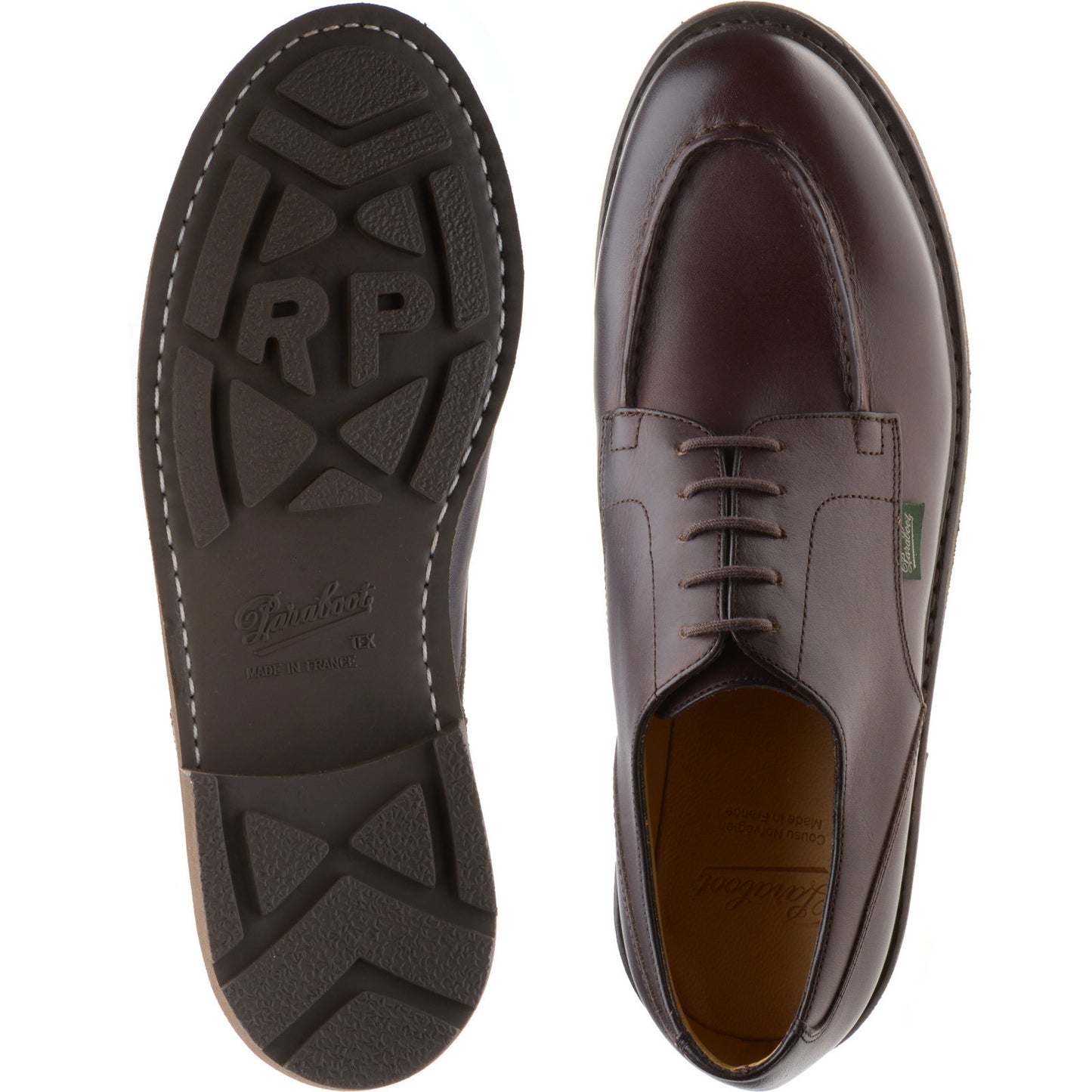 Product image for Paraboot Chambord mens rubber-soled in lisse cafe brown