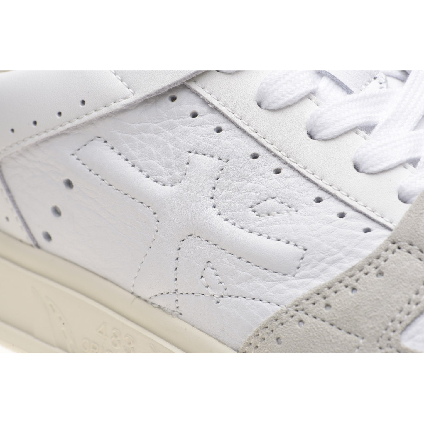 Product image for Premiata Quinn mens rubber-soled trainers in white and grey