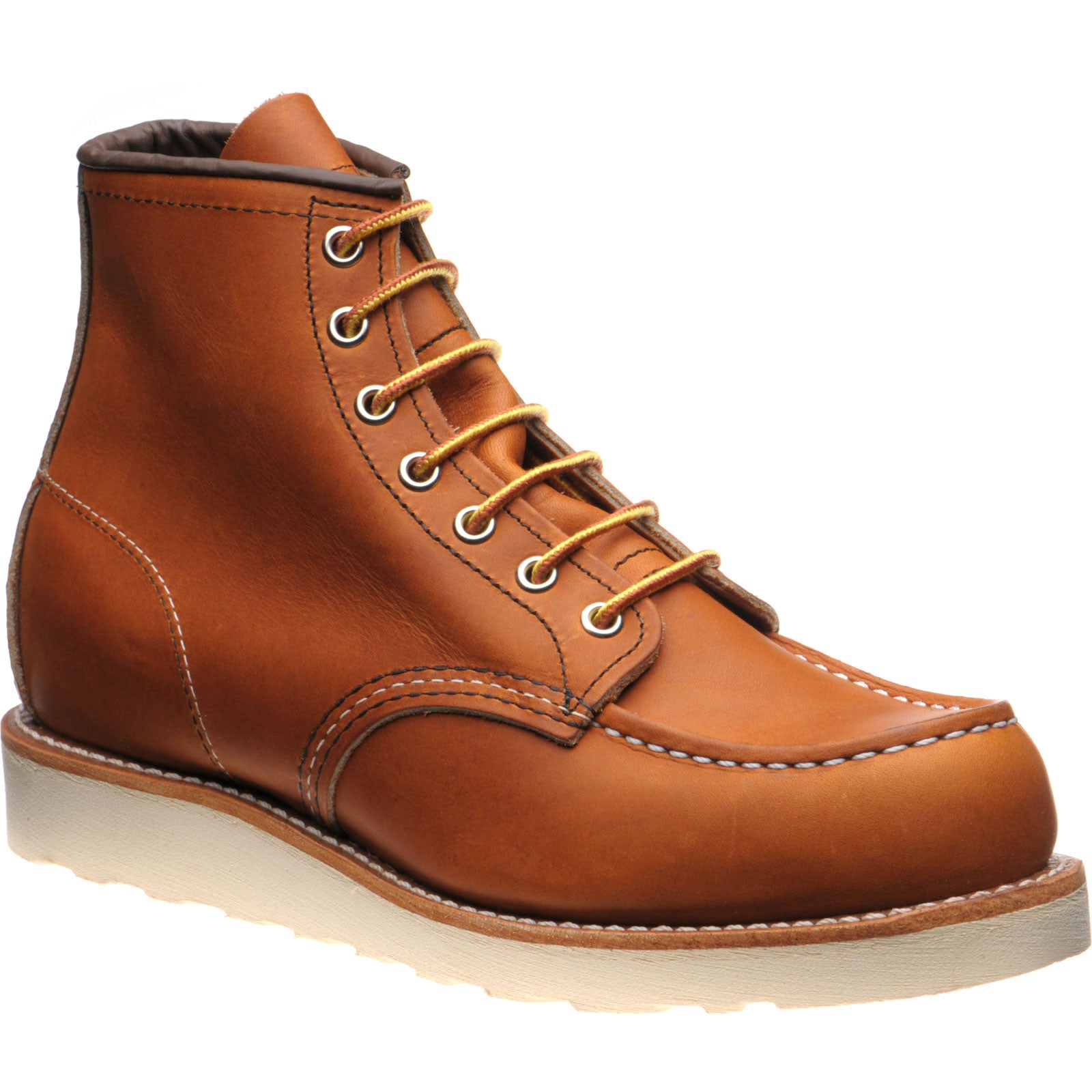 Red Wing 6-Inch Classic Moc mens rubber-soled boots in oro legacy