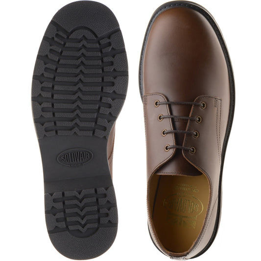 Product image for Solovair Gibson shoe mens rubber-soled Derby shoes in brown gaucho