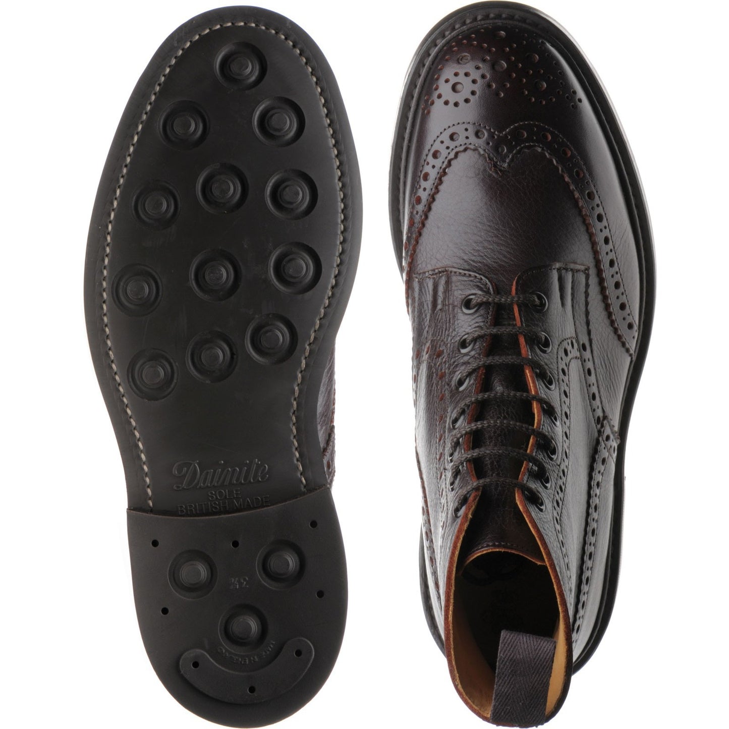 Product image for Trickers Stow (Rubber) mens rubber-soled brogue boots in polo kudu