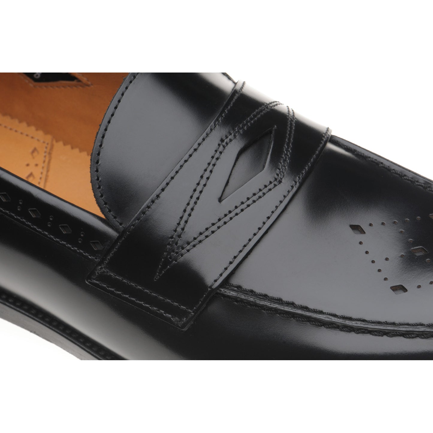 Product image for Wildsmith Model 110 mens two-tone rubber-soled loafers in black polished (second)