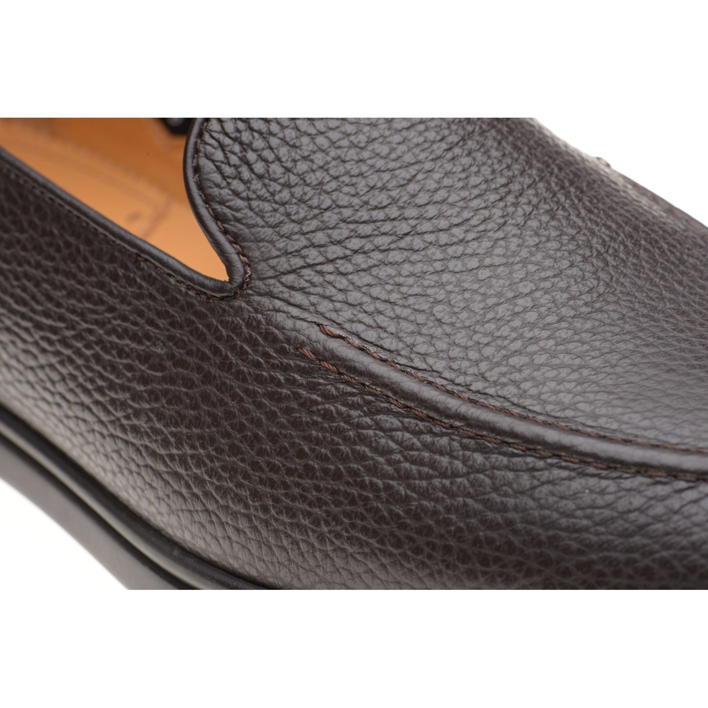 Product image for Wildsmith Model 1 mens rubber-soled loafers in dark brown grain