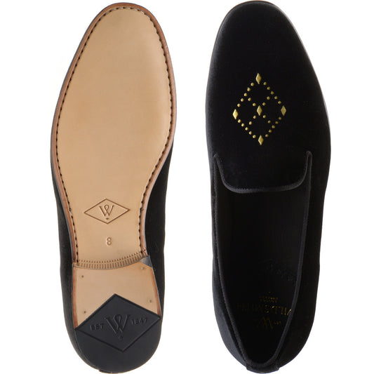 Product image for Wildsmith Model 2 mens house shoes in black velvet (second)
