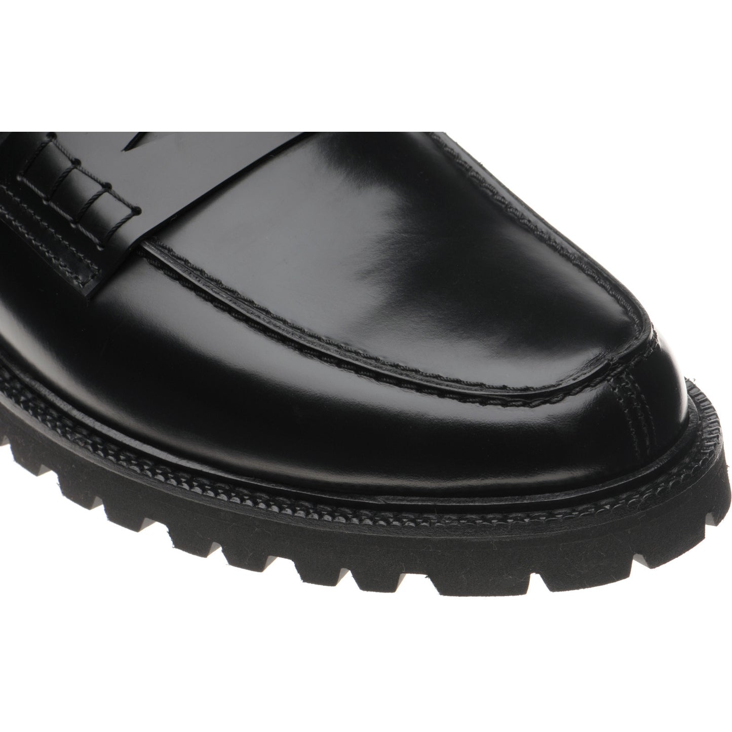 Product image for Wildsmith Model 55 mens rubber-soled loafers in black polished (second)