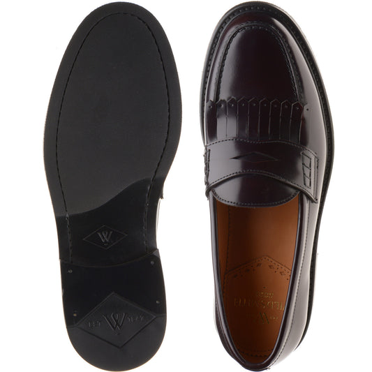 Product image for Wildsmith Model 808 mens rubber-soled loafers in burgundy polished