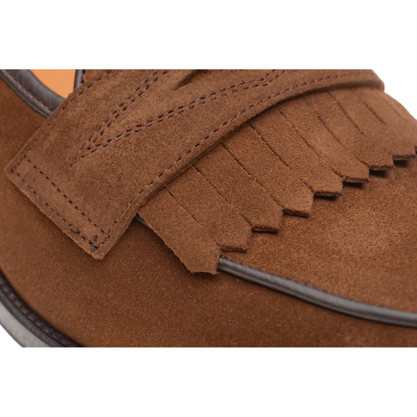 Product image for Wildsmith Model 8 mens loafers in dark tan suede