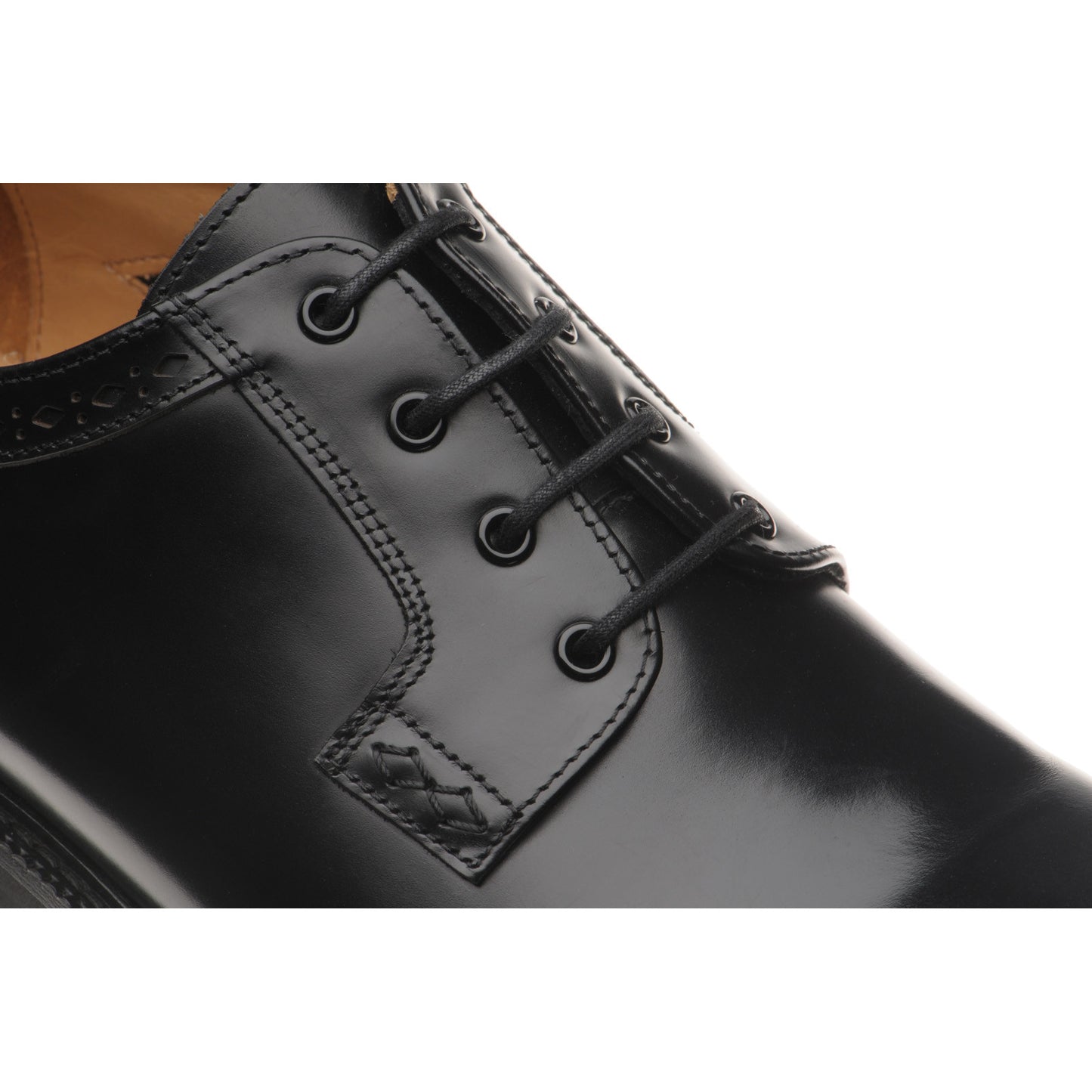 Product image for Wildsmith Model 91 mens rubber-soled Derby shoes in black polished (second)