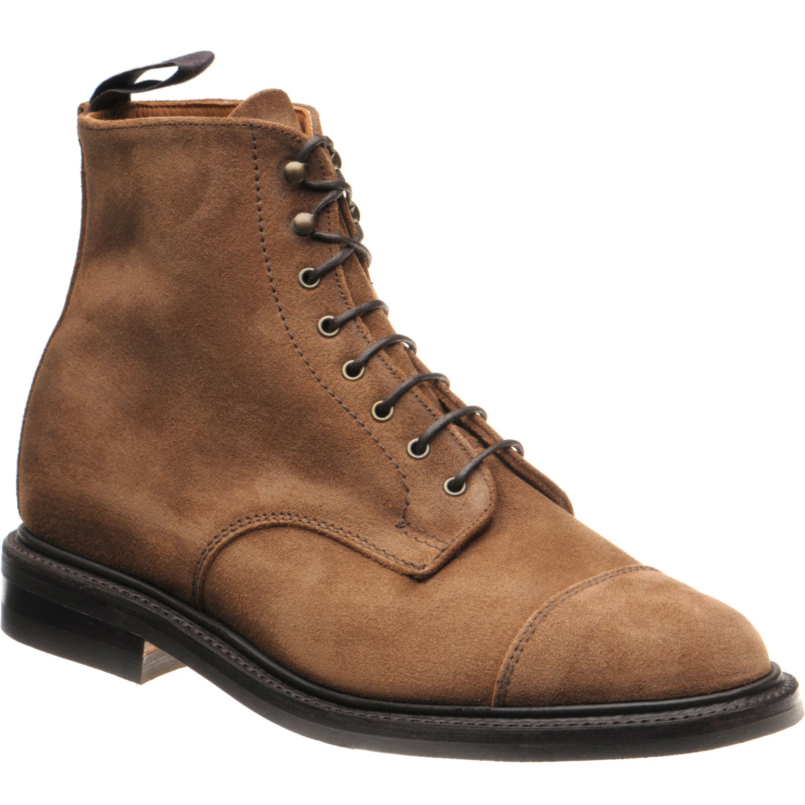 Product image for Herring Tyne mens rubber-soled boots in brown waxy suede