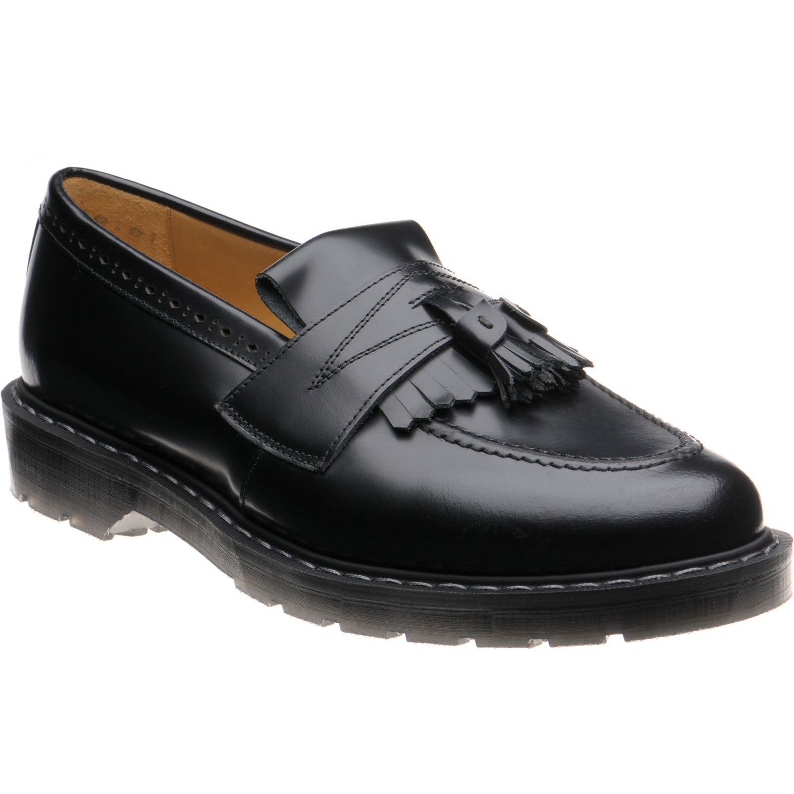 Product image for Wildsmith Model Tassel mens rubber-soled tasselled loafers in black polished