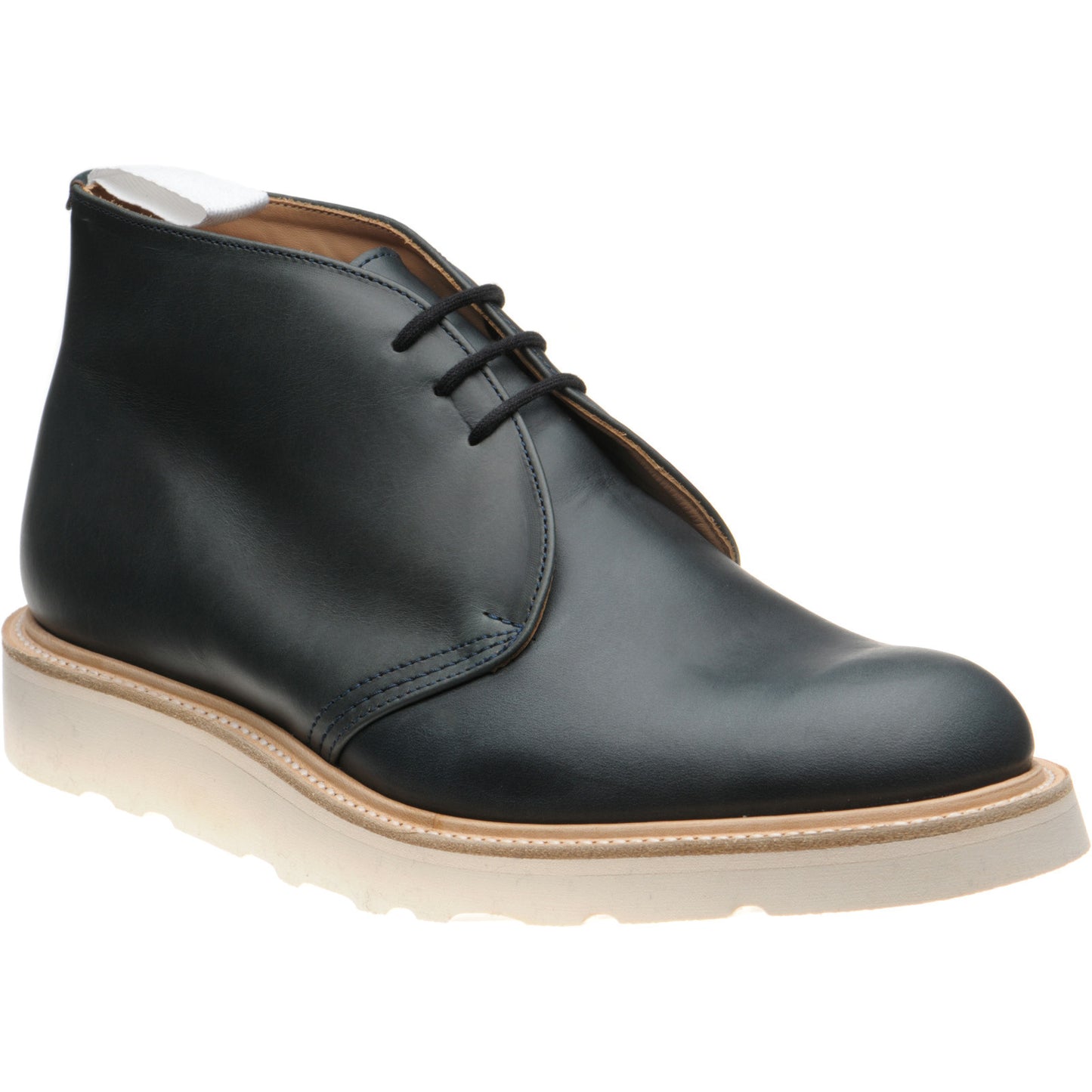Product image for Herring Mike Horween mens rubber-soled Chukka boots in navy chromexcel