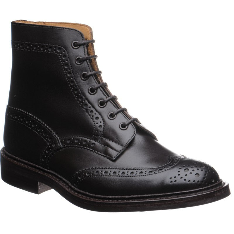 Stow rubber soled brogue boots dk espresso calf