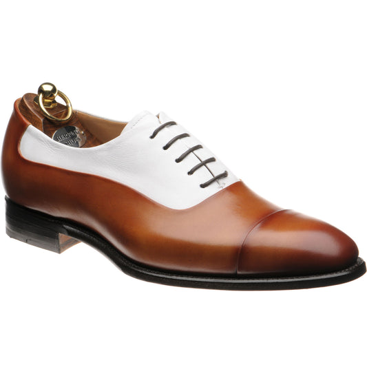 Herring Gusbourne mens two-tone Oxfords in brown and white calf