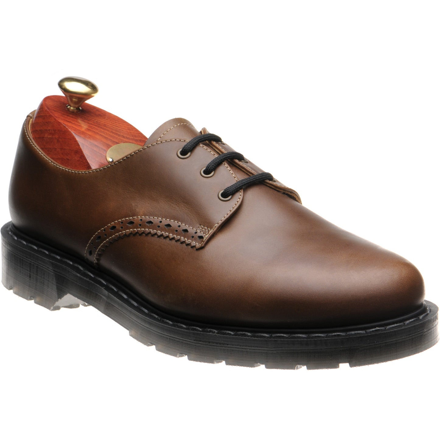 Product image for Wildsmith Model Gibson mens rubber-soled Derby shoes in brown gaucho crazy