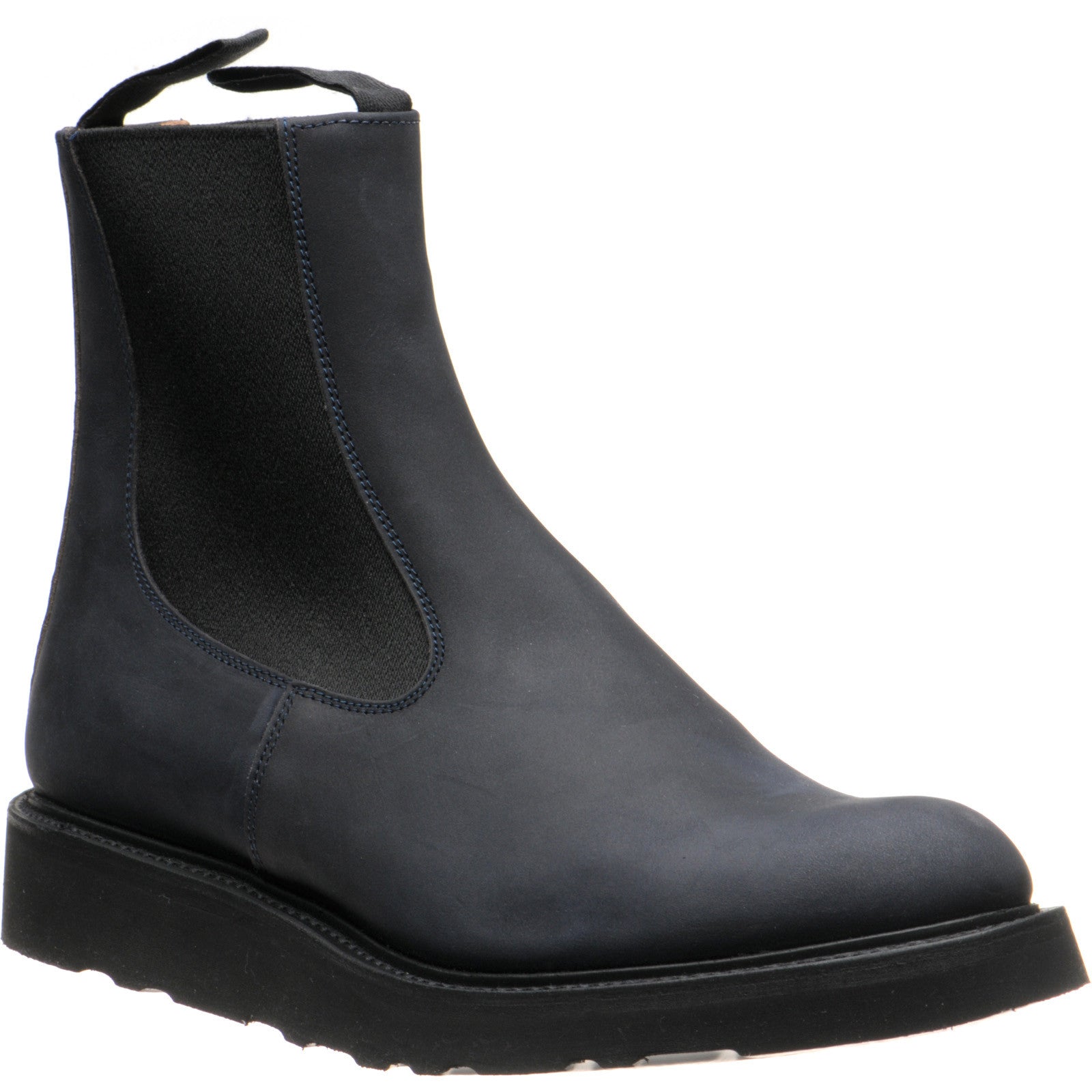 Product image for Herring Stephen mens rubber-soled Chelsea boots in navy chamois