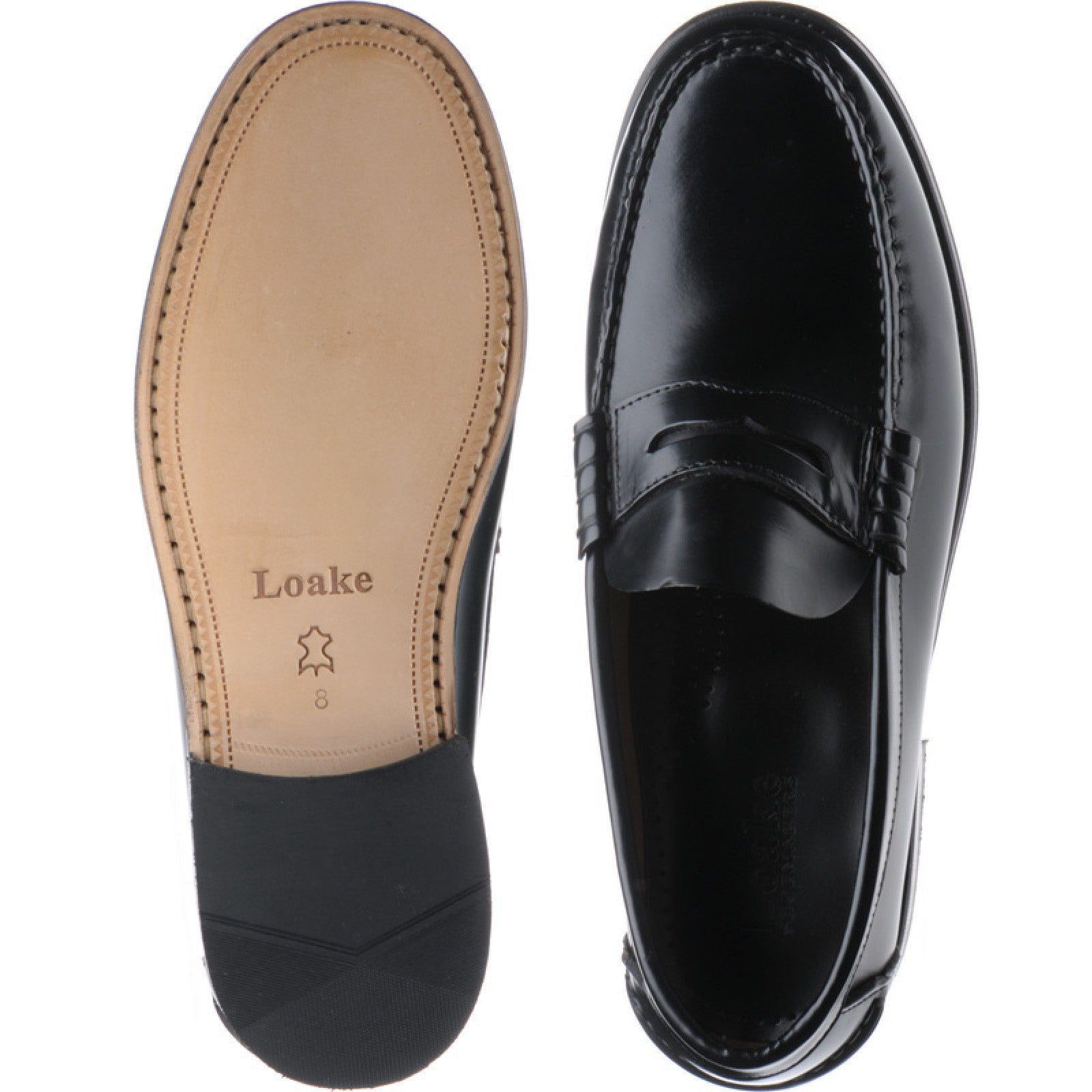 Loake Princeton mens loafers in black polished – Herring Shoes