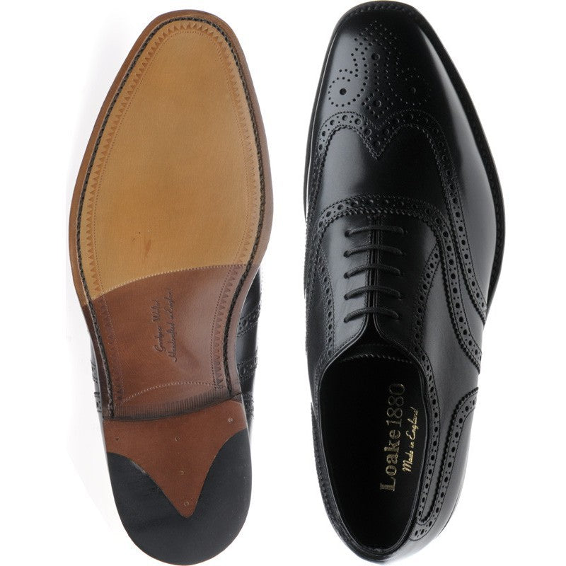 Loake Buckingham mens brogues in black calf – Herring Shoes
