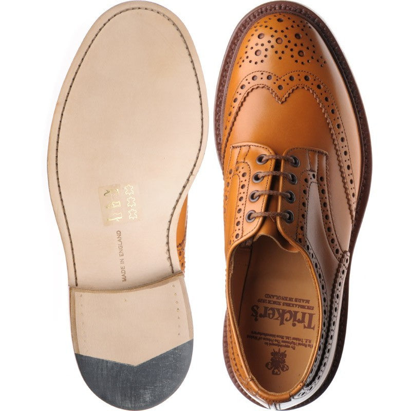 Trickers Bourton mens brogues in acorn calf – Herring Shoes