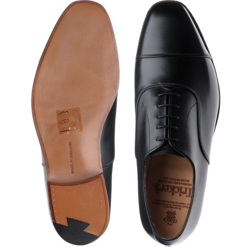 Trickers Regent mens Oxfords in black calf – Herring Shoes
