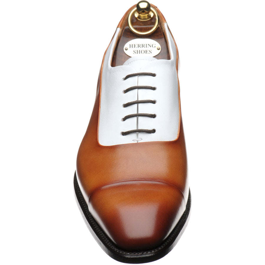 Herring Gusbourne mens two-tone Oxfords in brown and white calf