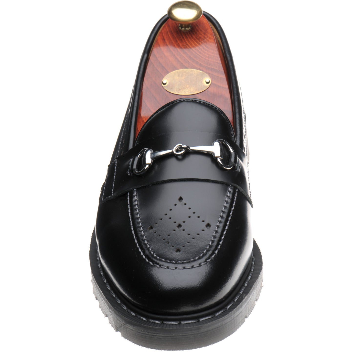 Product image for Wildsmith Model Penny mens rubber-soled loafers in black hi shine