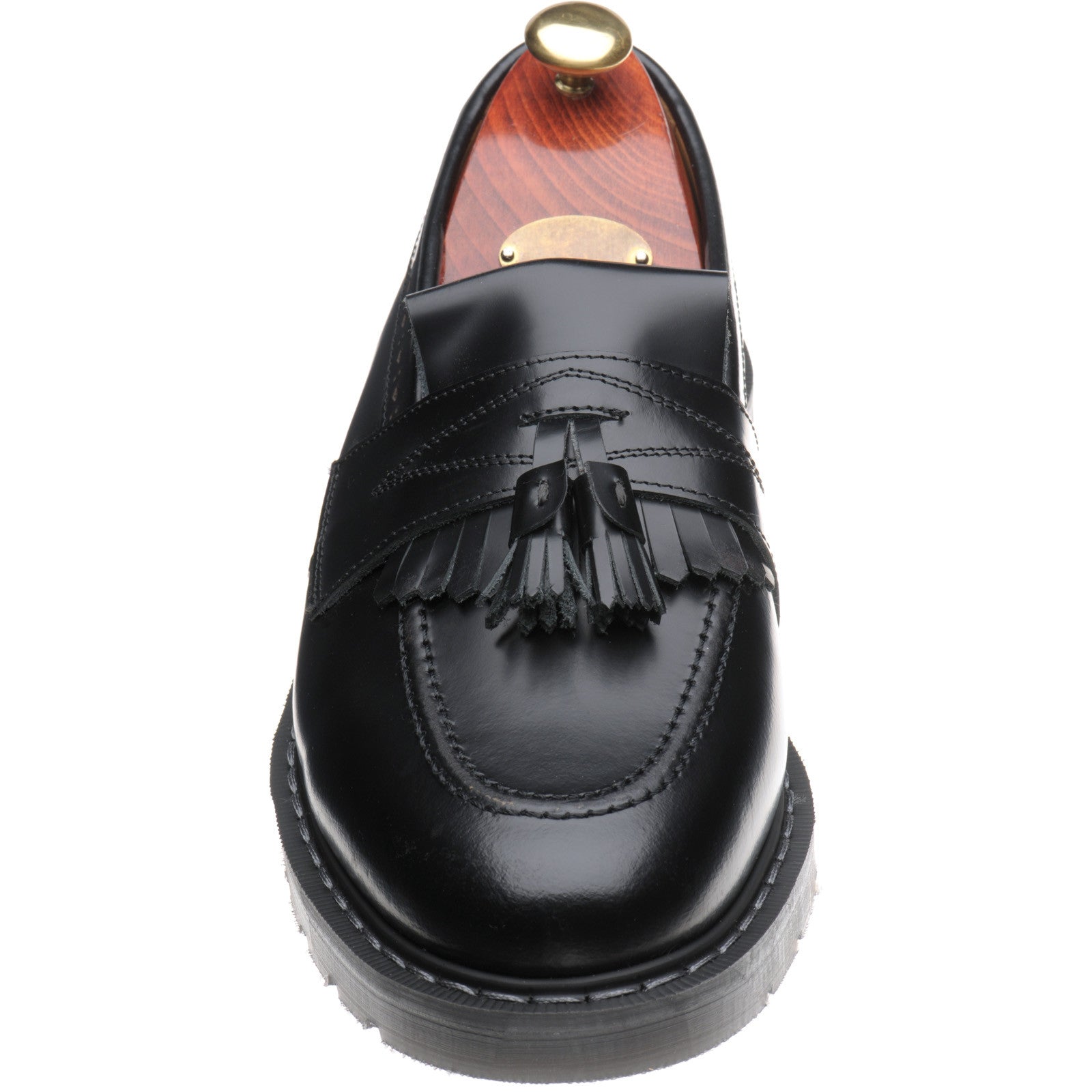 Product image for Wildsmith Model Tassel mens rubber-soled tasselled loafers in black polished