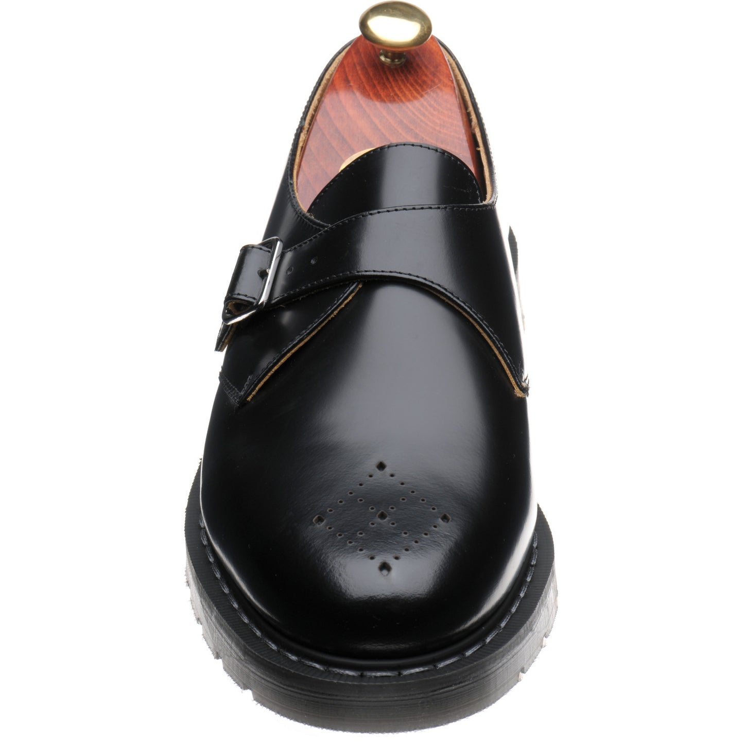 Product image for Wildsmith Model Monk mens rubber-soled monk shoes in black hi shine